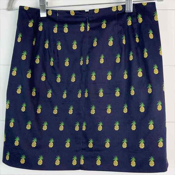 J.Crew Mini Skirt Womens Size 00 Navy Pineapple Print - Picture 2 of 9